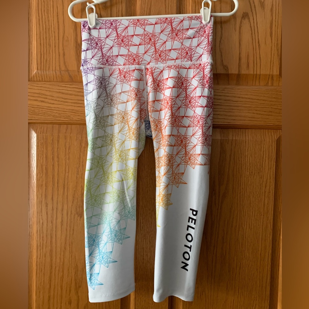 White WITH x Peloton capri leggings